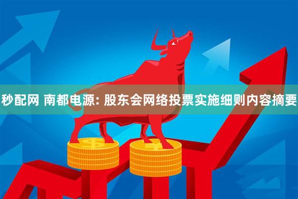 秒配网 南都电源: 股东会网络投票实施细则内容摘要