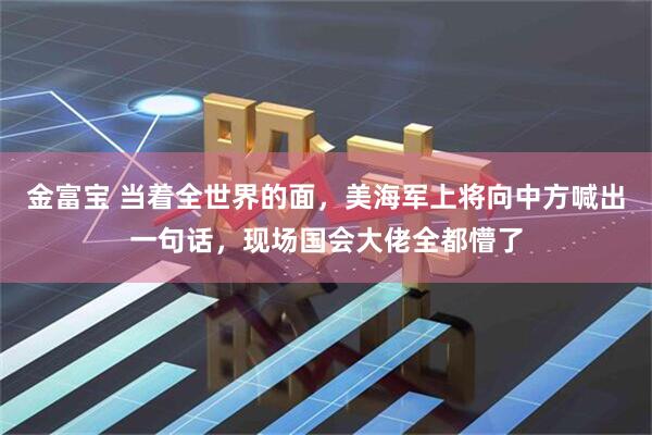 金富宝 当着全世界的面,美海军上将向中方喊出一句话,现场国会大佬全都懵了