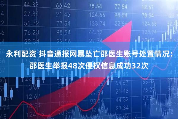 永利配资 抖音通报网暴坠亡邵医生账号处置情况：邵医生举报48次侵权信息成功32次